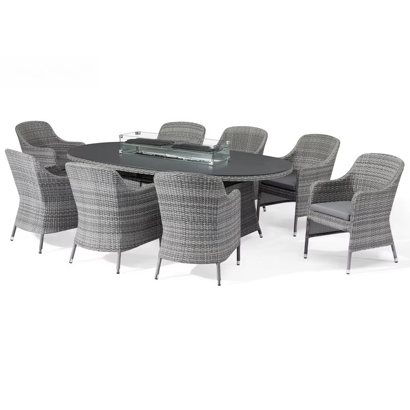 Outdoor Furniture Set With Fire Pit - Ensemble de mobilier d'extérieur moderne en
