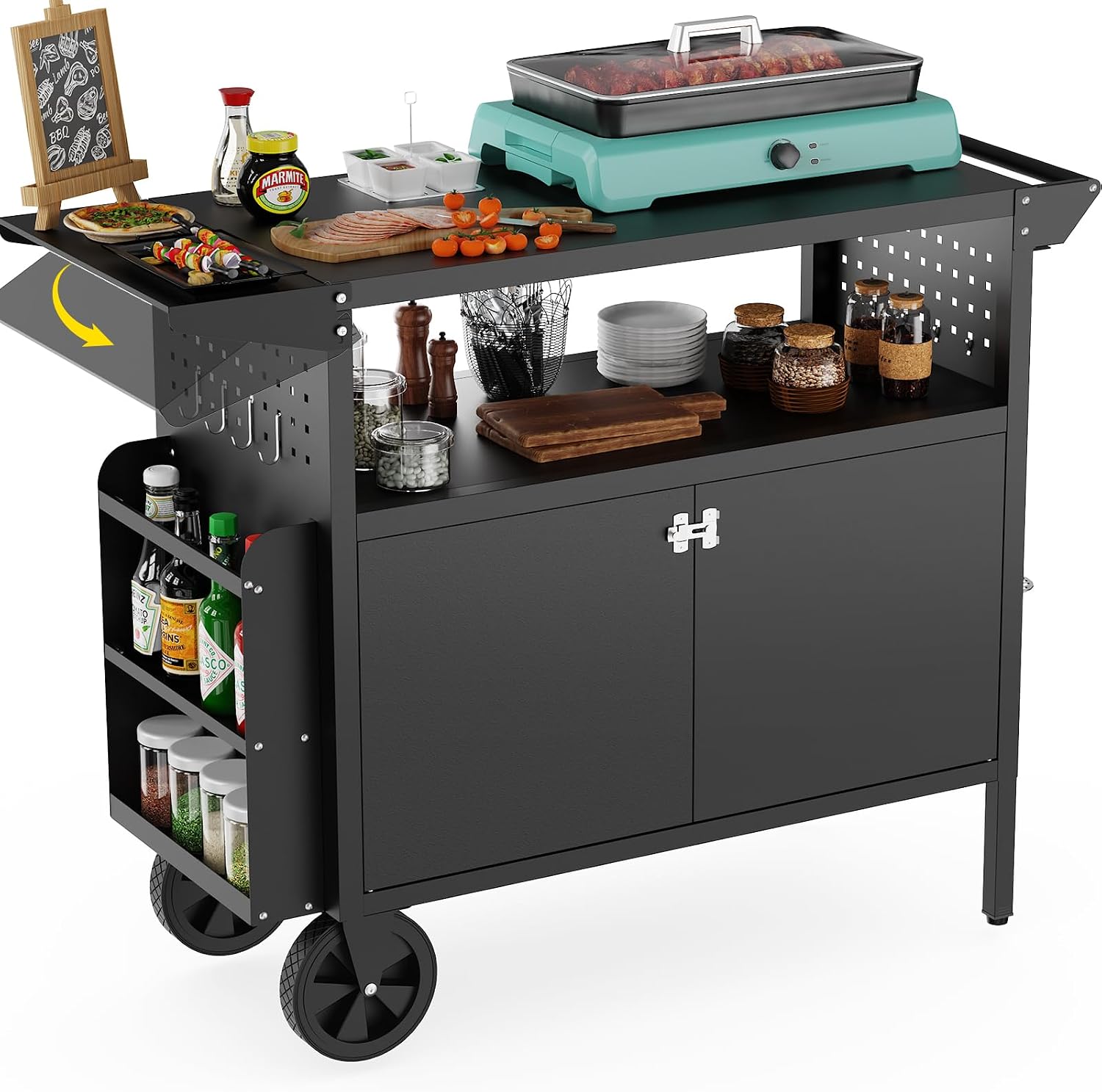 Outdoor Furniture For Patio - Table de barbecue d'extérieur avec rangement,