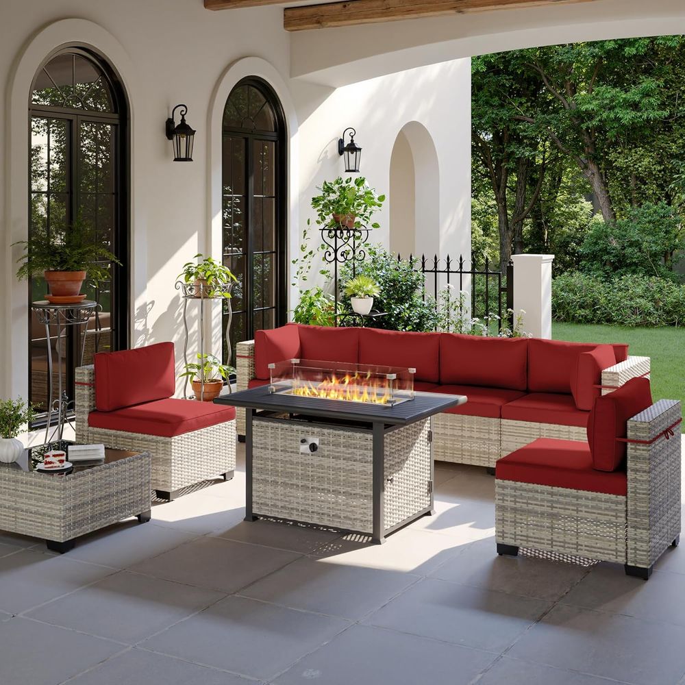 Outdoor Furniture Set With Fire Pit - Ensemble de meubles de patio extérieur