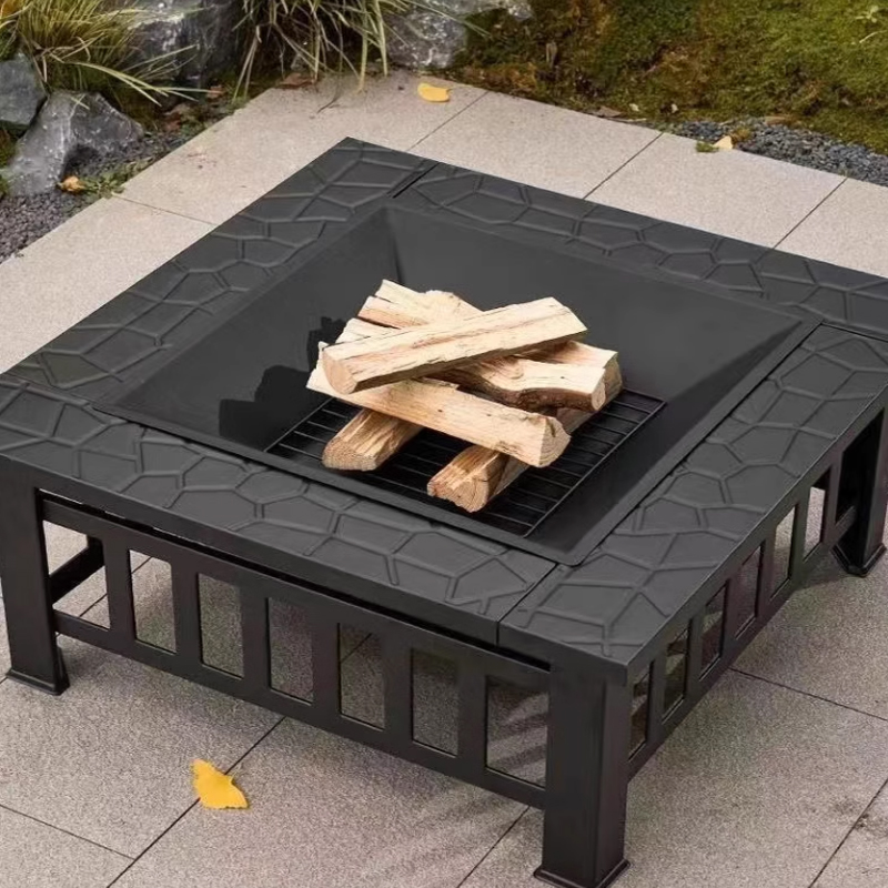 Fire Pit Bowl - Brasero d'extérieur en métal pour jardin,