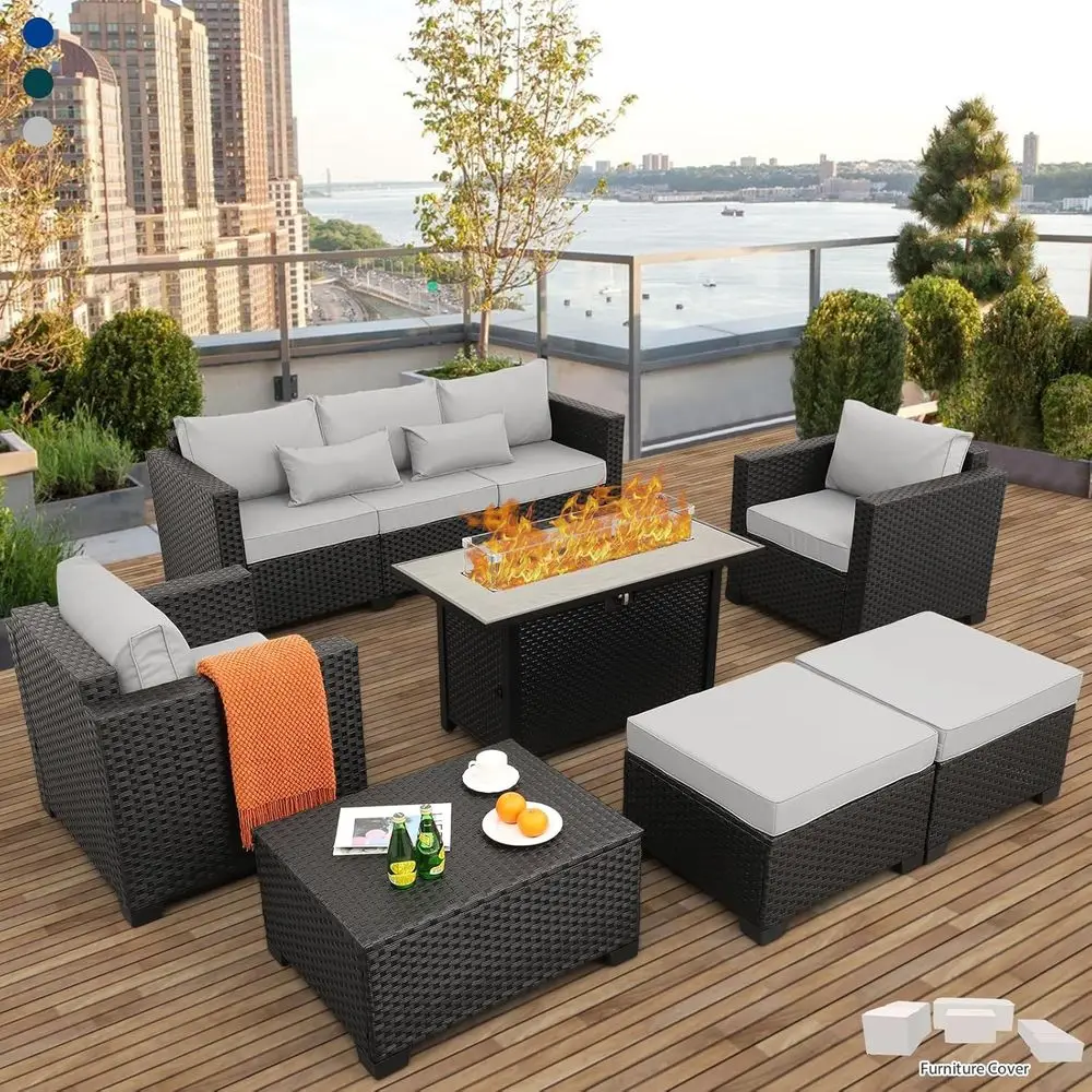 Outdoor Furniture Set With Fire Pit - Ensemble de meubles de patio extérieur
