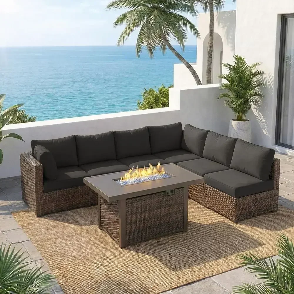 Outdoor Furniture Set With Fire Pit - Ensemble de meubles de patio extérieur