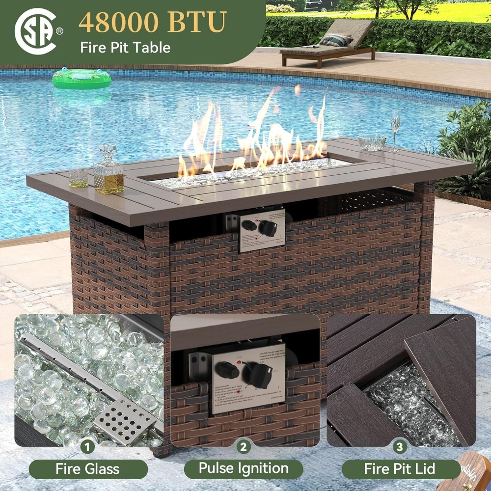 Outdoor Furniture Set With Fire Pit - Offre Exclusive : Ensemble de Mobilier