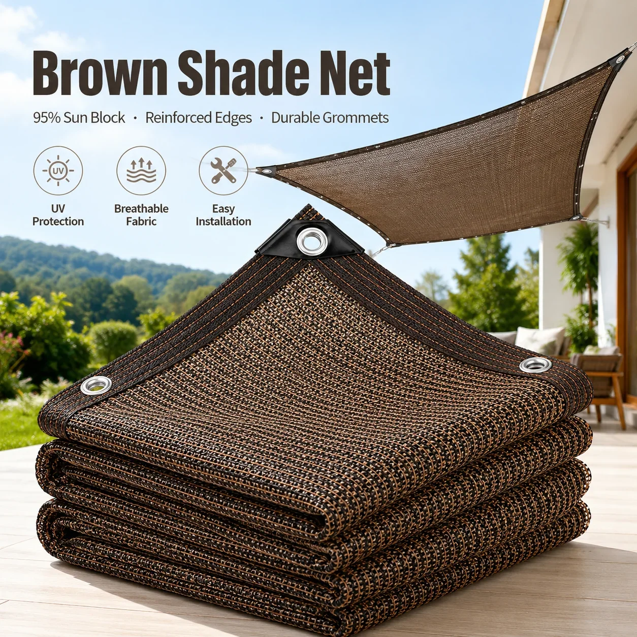 Outdoor Furniture Hdpe - Grande toile d'ombrage pour cour –