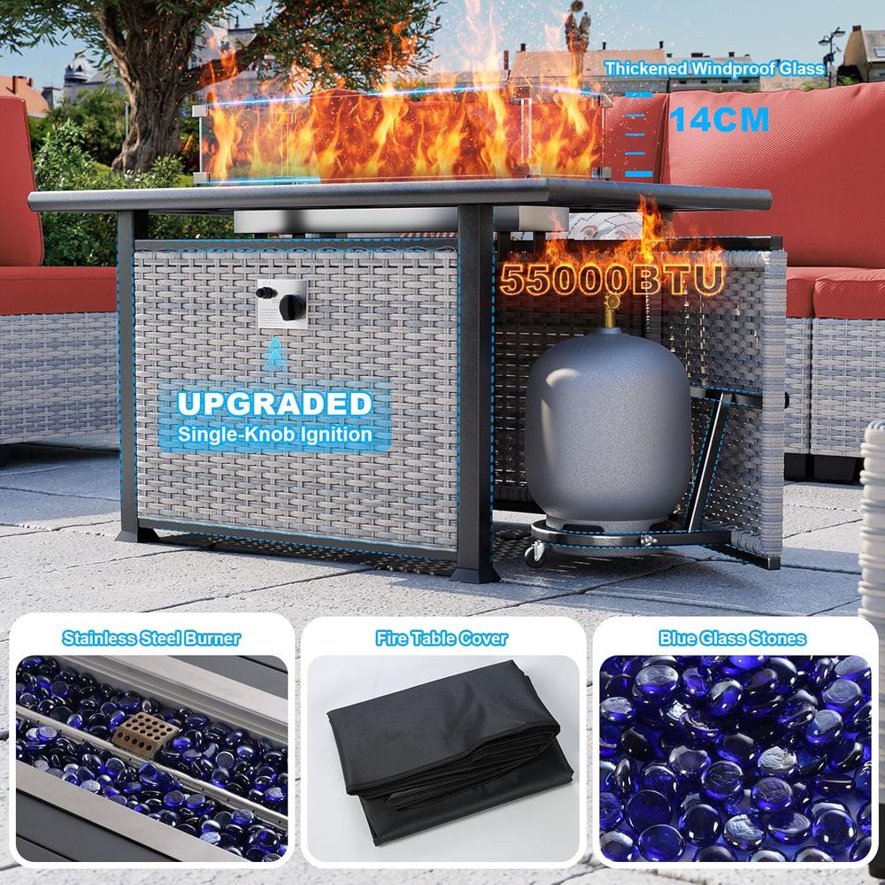 Ensemble de meubles de patio e - Outdoor Furniture Set With Fire Pit avis et prix