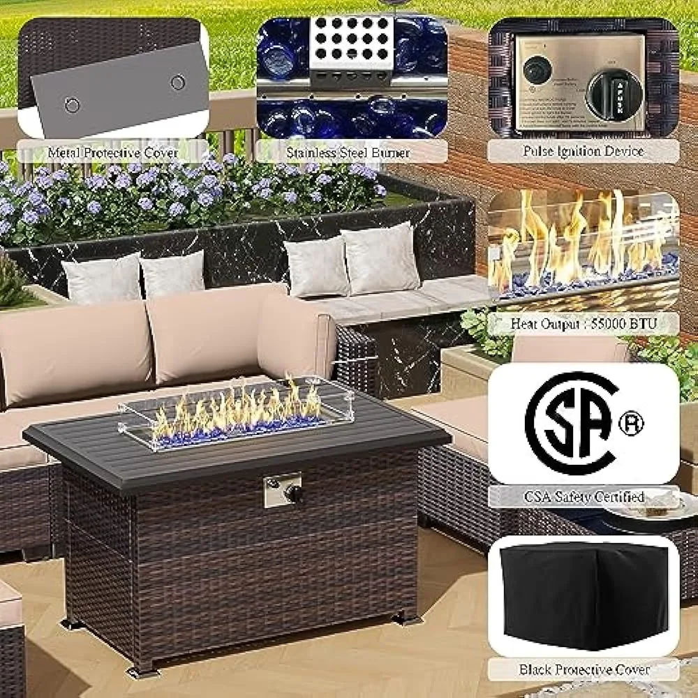 -Ensemble de meubles de Patio  - Outdoor Furniture Set With Fire Pit avis et prix
