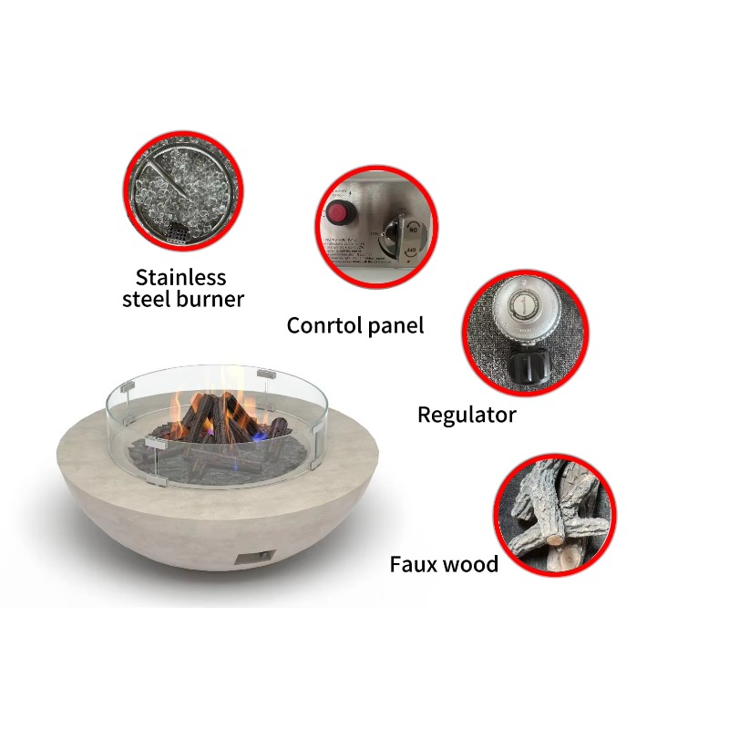 Table de foyer GFRC avec bol d - Fire Pit Bowl avis et prix