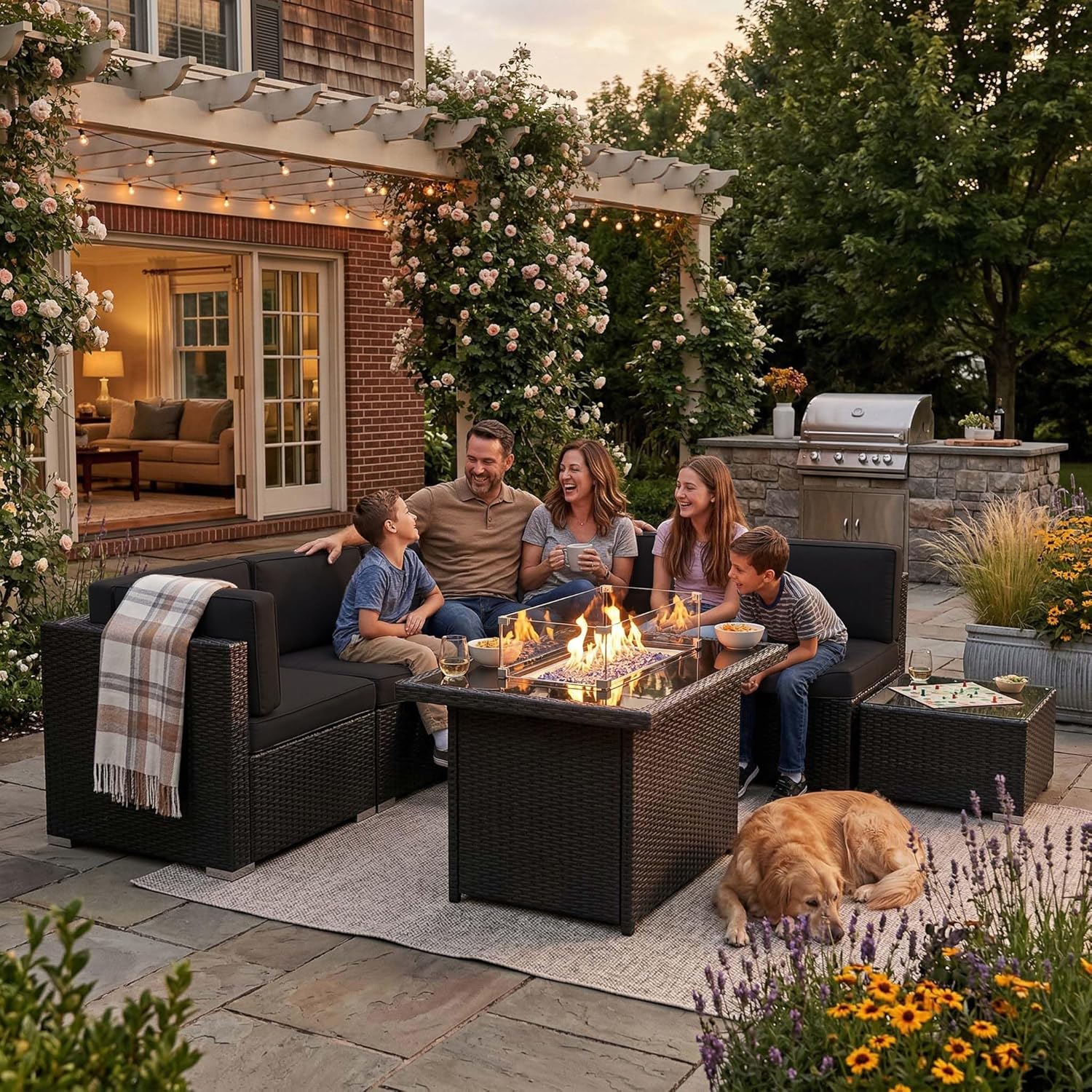 Ensemble de mobilier de patio  - Outdoor Furniture Set With Fire Pit avis et prix
