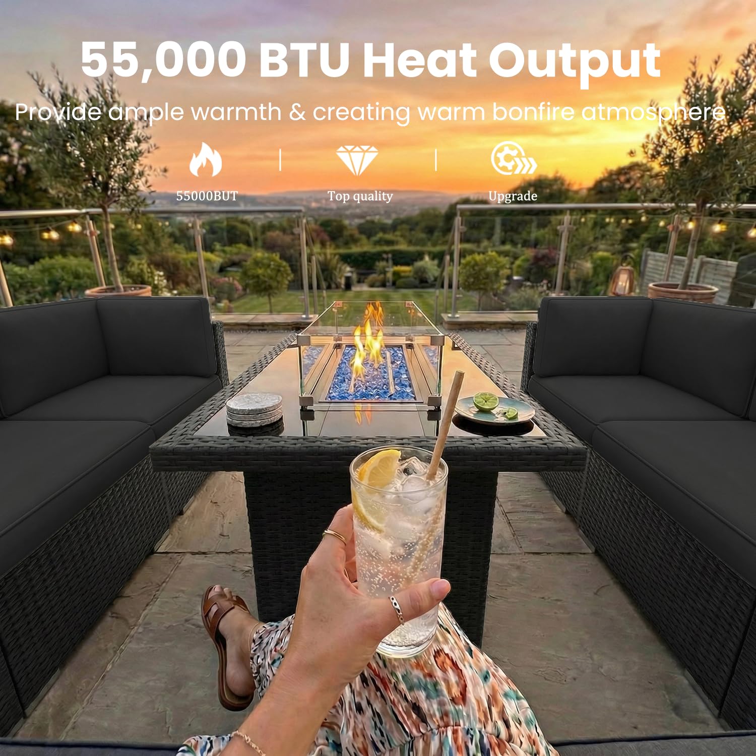 Ensemble de mobilier de patio  - Outdoor Furniture Set With Fire Pit avis et prix