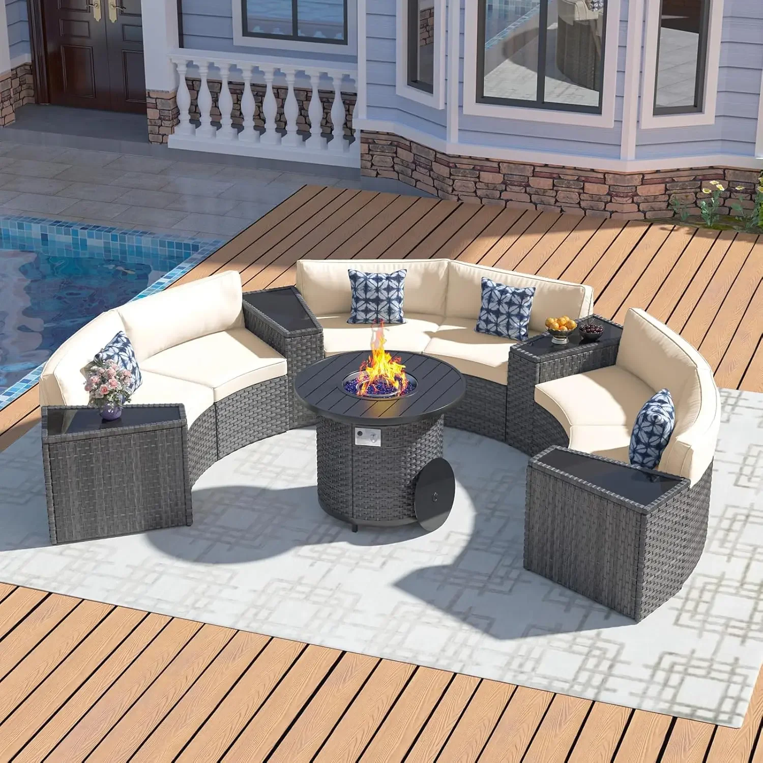 l Ensemble de meubles de patio - Outdoor Furniture Set With Fire Pit avis et prix