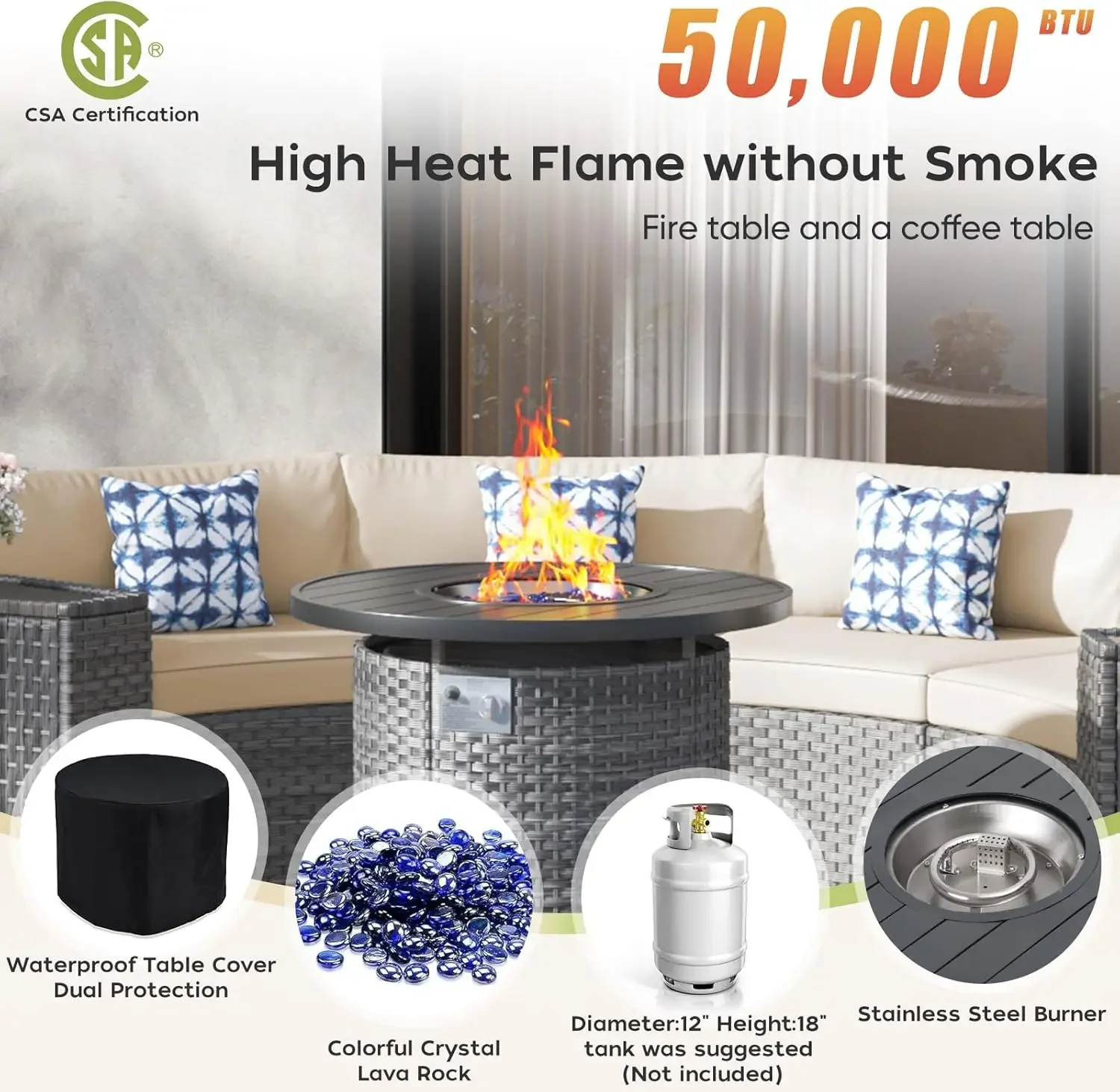l Ensemble de meubles de patio - Outdoor Furniture Set With Fire Pit avis et prix