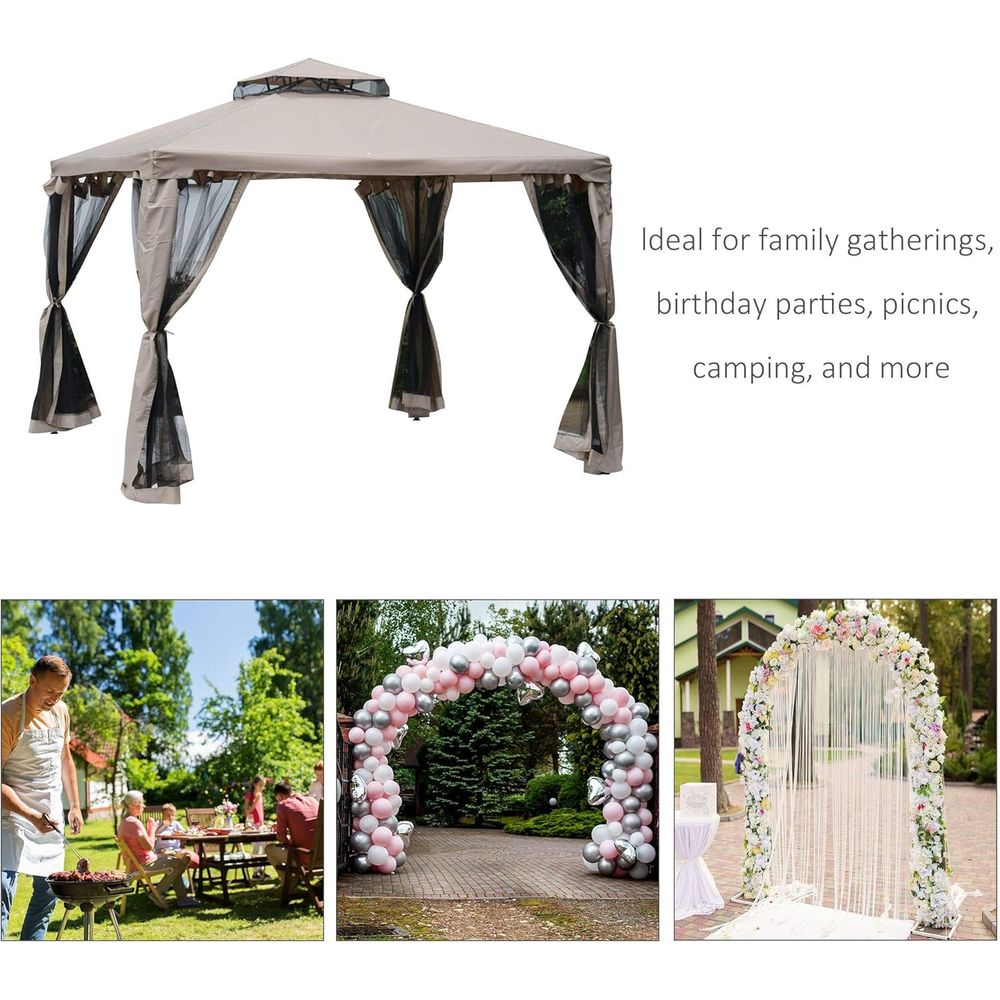 Gazebo de patio 9,6' x 9,6', a - Outdoor Furniture For Patio avis et prix
