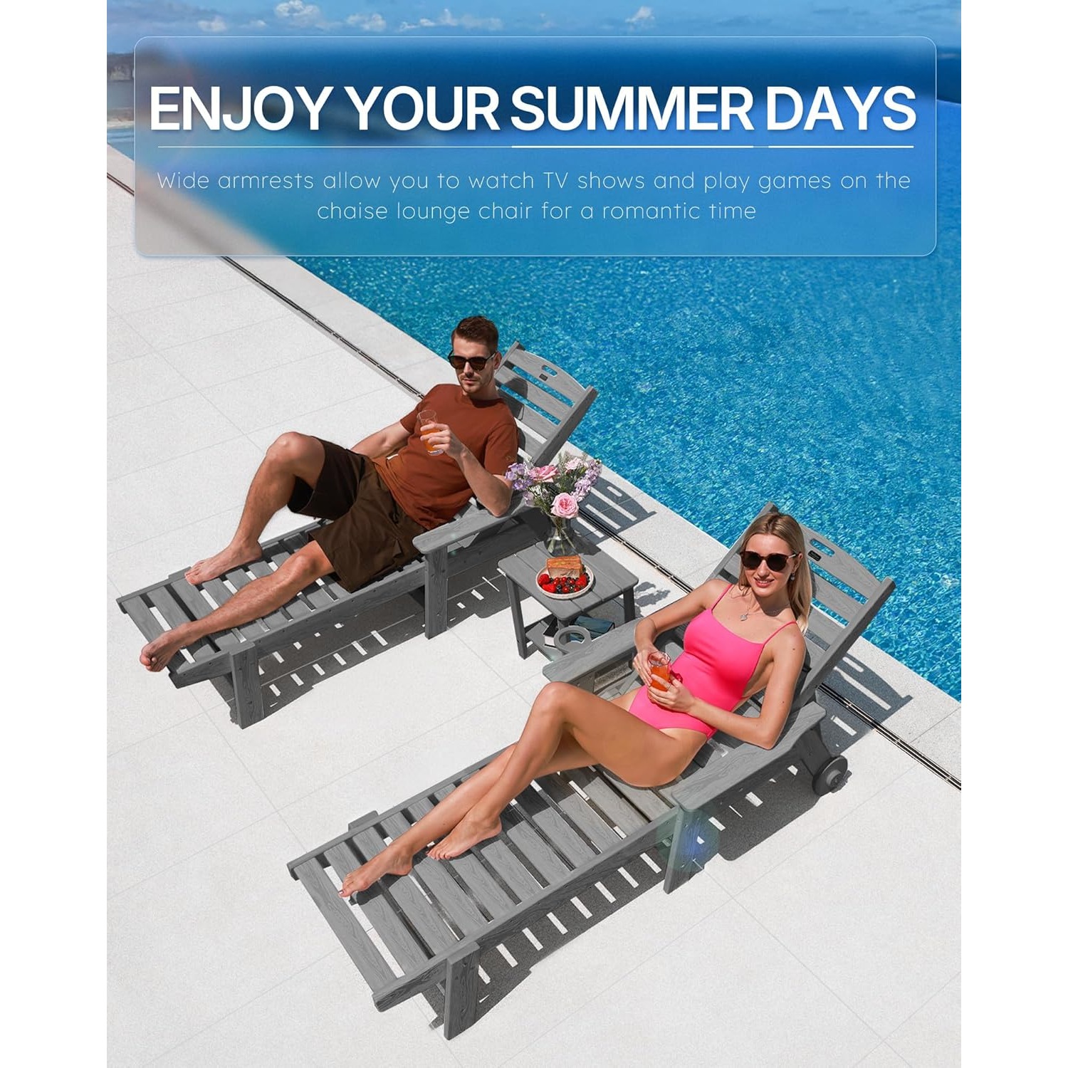 Chaise longue de patio extérie - Outdoor Furniture Hdpe avis et prix