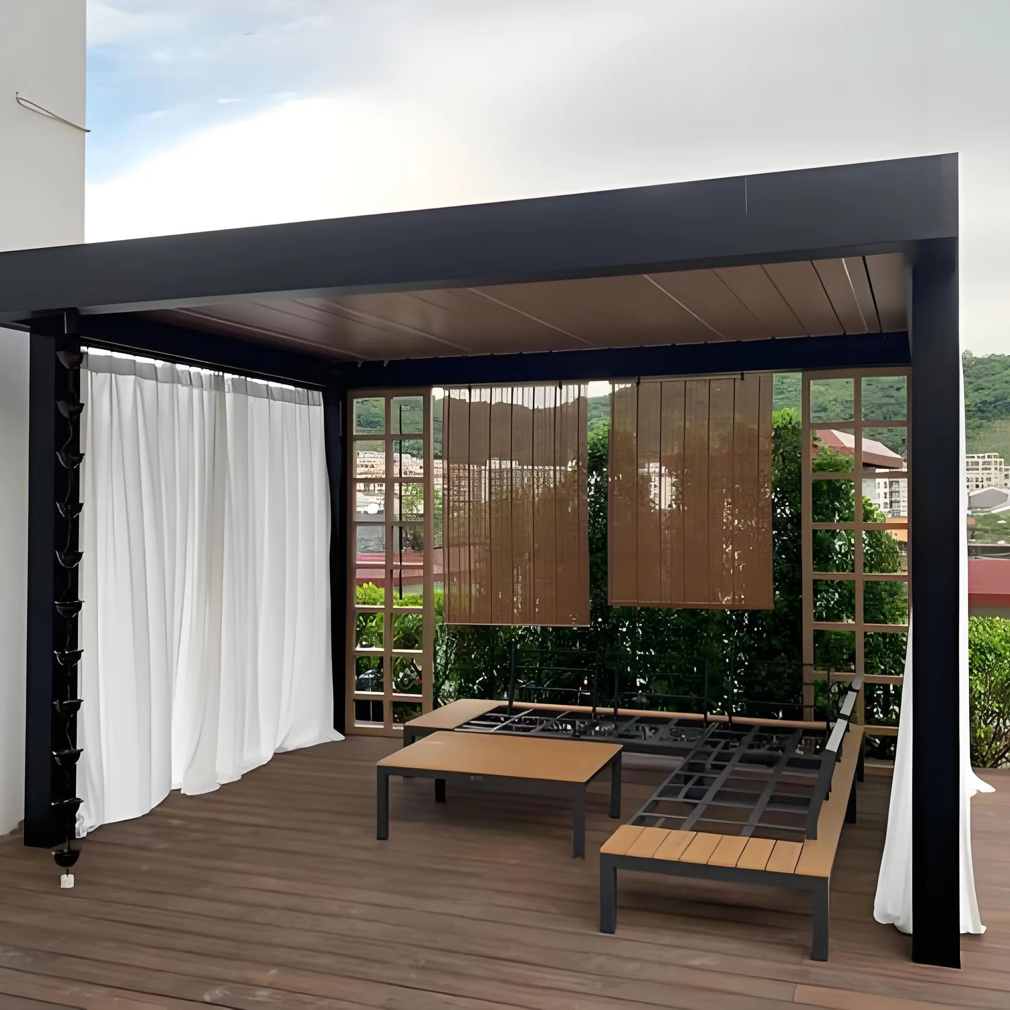 Pergola rectangulaire en allia - Outdoor Furniture Aluminum avis et prix