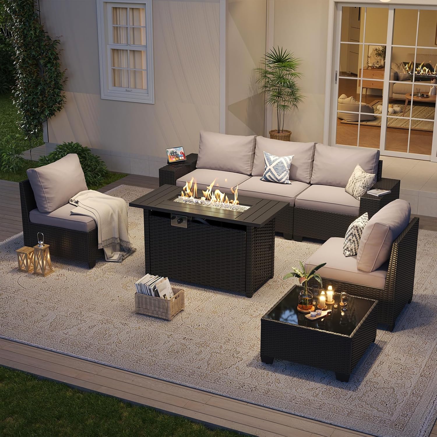 Ensemble de meubles de patio e - Outdoor Furniture Set With Fire Pit avis et prix
