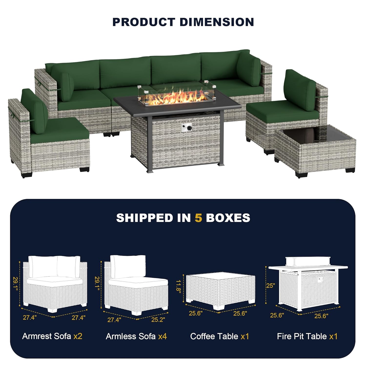 Ensemble de meubles de patio e - Outdoor Furniture Set With Fire Pit avis et prix