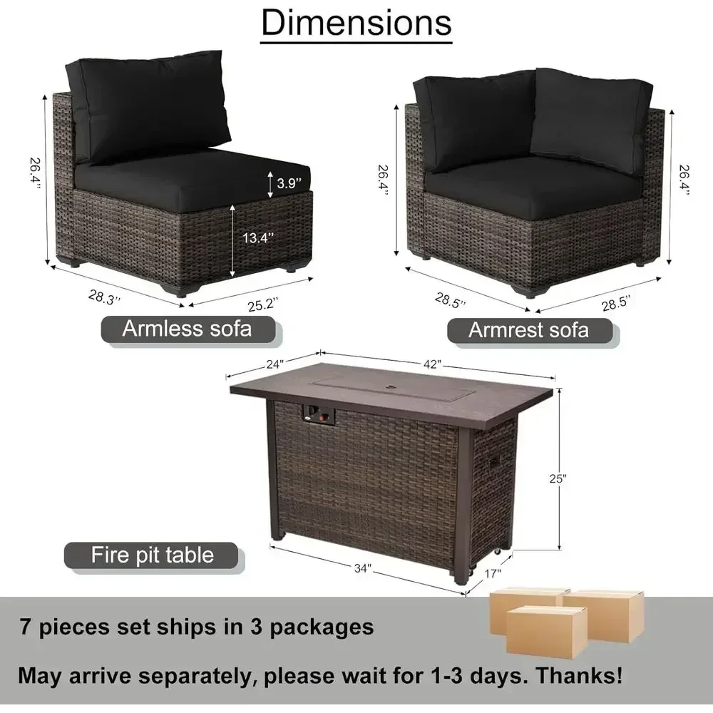 Ensemble de meubles de patio e - Outdoor Furniture Set With Fire Pit avis et prix