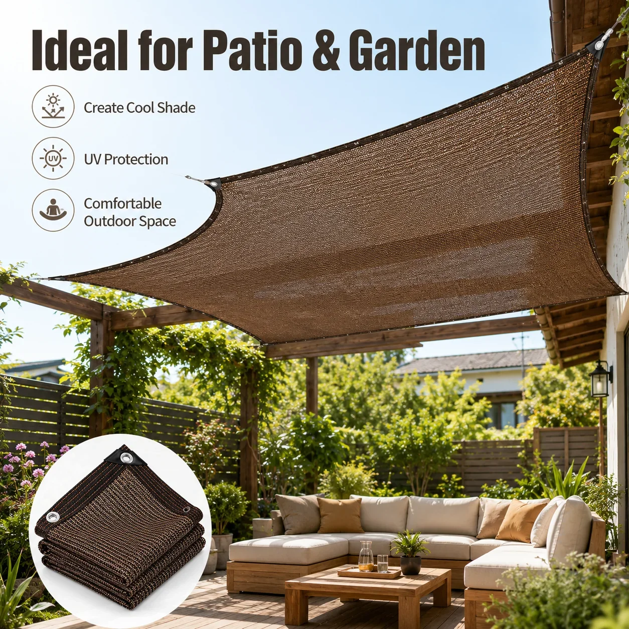 Grande toile d'ombrage pour co - Outdoor Furniture Hdpe avis et prix